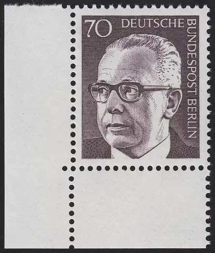 366 Heinemann 70 Pf Ecke ul ** postfrisch