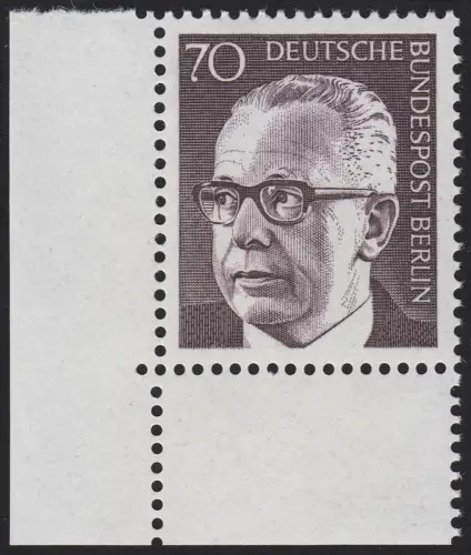 366 Hinemann 70 Pf coin ul ** post-fraîchissement