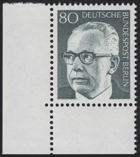367 Heinemann 80 Pf Ecke ul, postfrisch **