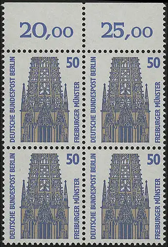 794 SWK 50 Pf OR-Quaterbl. ** Postfraîchissement