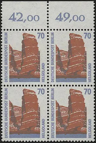 874 SWK 70 Pf OR-Quaterbl. ** Postfraîchissement
