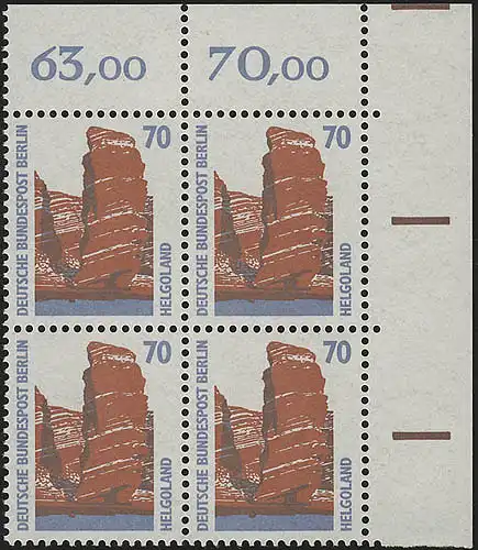 874 SWK 70 Pf Eck-Vbl. or ** Postfraîchissement