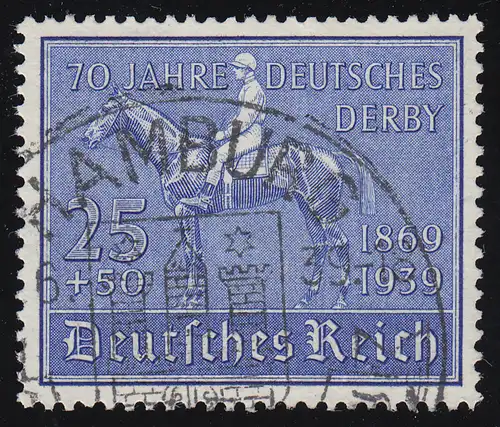 698 Deutsches Derby 1939 - Marke O gestempelt