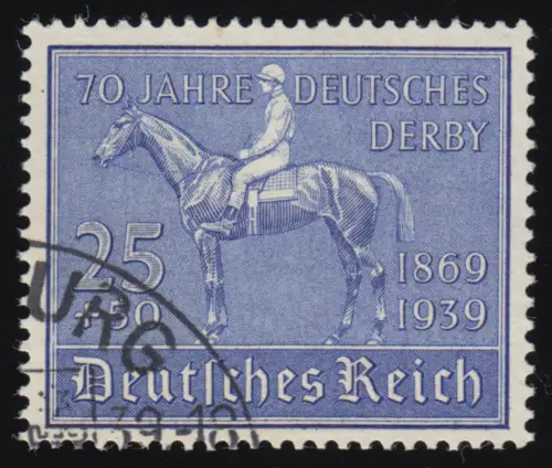 698 Deutsches Derby 1939 - Marke O gestempelt