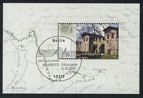 Block 72 Limes 2007 - schönste Ausgabe 2007, ESSt Berlin UNESCO Weltkulturerbe