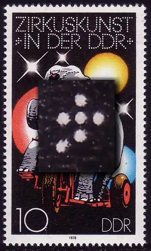 2365I Art de cirque 10 Pf, PLF I: 5 au lieu de 4 points, **