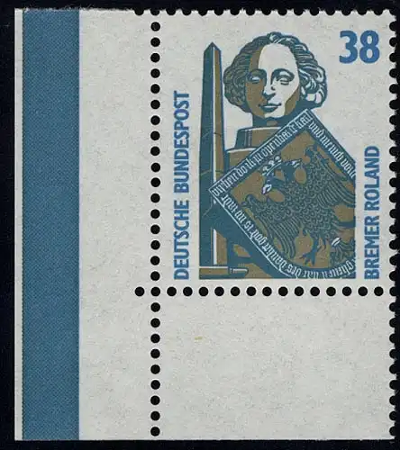 1400 SWK 38 Pf Ecke ul OHNE Naht ** postfrisch