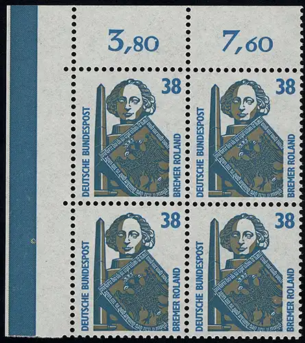 1400 SWK 38 Pf Eck-Vbl. ol ** postfrisch