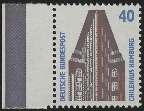 1379 SWK 40 Pf Seitenrand li. ** postfrisch