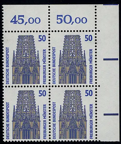 1340 SWK 50 Pf Eck-Vbl. or ** Postfraîchissement