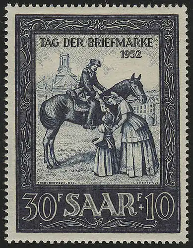 Sarre 316 Jour du timbre / IMOSA 1952, frais de port **