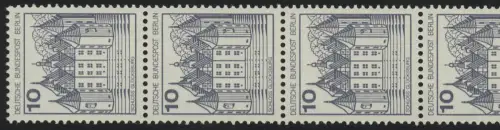 532I BuS alte Fluo 10 Pf, 5er-Streifen + Nr., postfrisch **