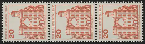 533 BuS alte Fluo 20 Pf, 3er-Streifen + Nr. **