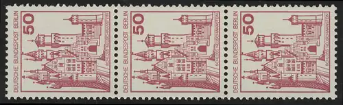 536 BuS alte Fluo 50 Pf, 3er-Streifen + Nr. **