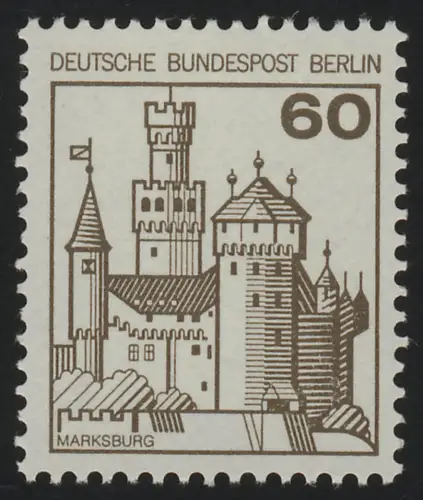 537 BuS alte Fluo 60 Pf 500er-Rolle, Einzelmarke + Nr., postfrisch **