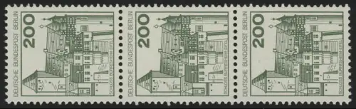 540 BuS alte Fluo 200 Pf, 3er-Streifen + Nr., postfrisch **