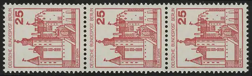 587 BuS alte Fluo 25 Pf, 3er-Streifen + Nr. **