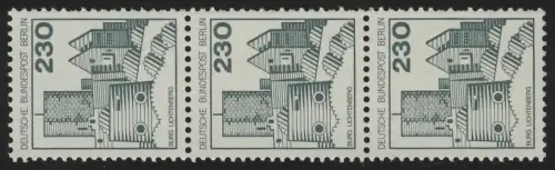 590 BuS alte Fluo 230 Pf, 3er-Streifen mit Nr., postfrisch **