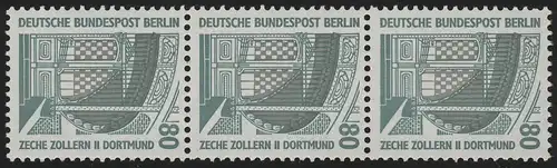 796 SWK 80 Pf 500er-Rolle, 3er-Streifen + Nr. **