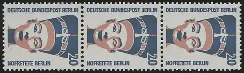 831 SWK 20 Pf, 3er-Streifen + Nr. **