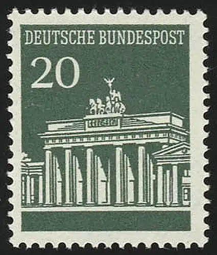 507v Brandenb. Tor v 20 Pf Dextrin 1000er-Rolle, Einzelmarke + Nr. **