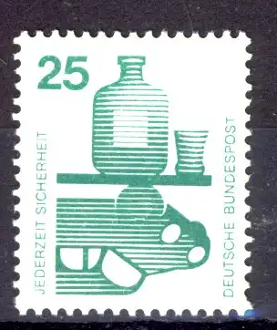 697a Unfall schwarze Nr. 25 Pf 1000er, Marke + Nr. **