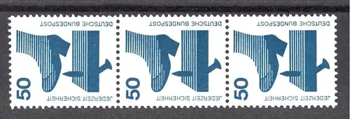 700a Unfall schwarze Nr. 50 Pf 1000er, 3er + Nr. **