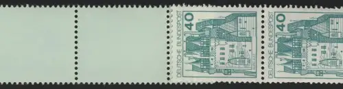 915 BuS alte Fluo 40 Pf, Rollenende 11+4 helltürkis, postfrisch **