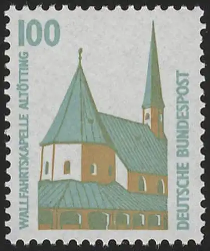 1406u SWK gelbe Gum. 100 Pf 500er, Einzelmarke + Nr. **