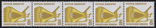 1401v SWK avec caoutchouc blanc rare 140 Pf, bandes de 5 avec numéro **