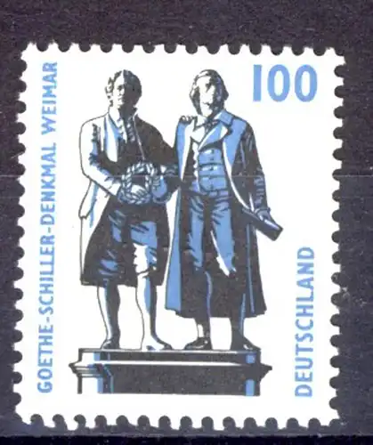 1934 SWK 100 Pf Goethe/Schiller, Einzelmarke + Nr. **