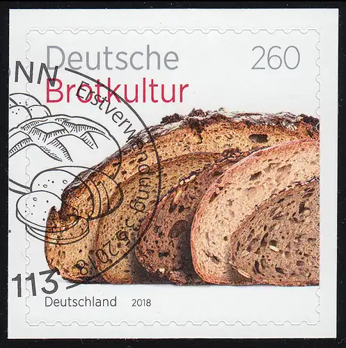 3390 Brotkultur - auf neutraler Folie: seltener Halbstempel (statt Viertel)