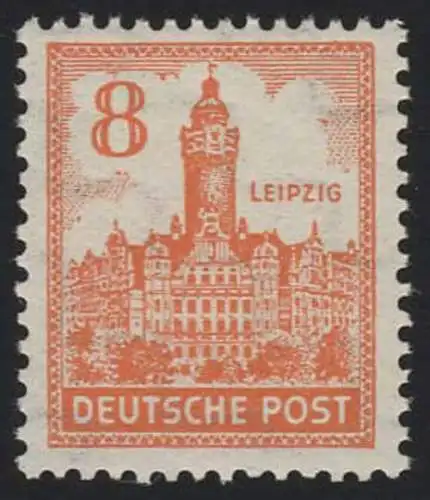 154 marque libre Leipzig 8 Pf avec caoutchouc fluorescent, **