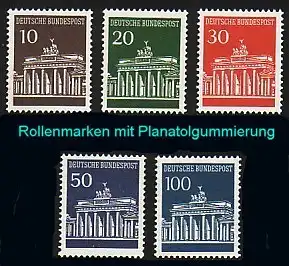 506-510w Brandenburger Tor, Satz UNGERADE Nr. Planatol-Gummierung **