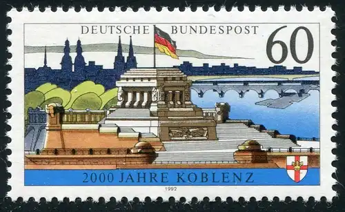 1583y Koblenz mit PLF: weißer Fleck im Kirchturm, Feld 45 **