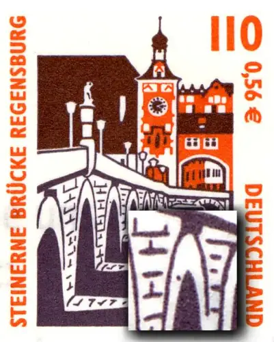 42I MH Regensburg, PLF I Fleck im Brückenbogen, Feld 2, ** postfrisch
