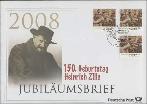 2640 Graphistes et peintres Heinrich Zille 2008 - Lettre d'anniversaire
