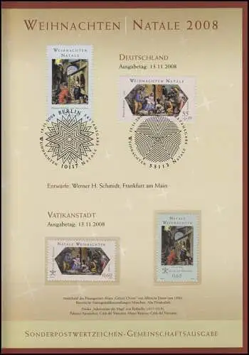 2703-2704 Weihnachten mit Vatikan - EB 6/2008