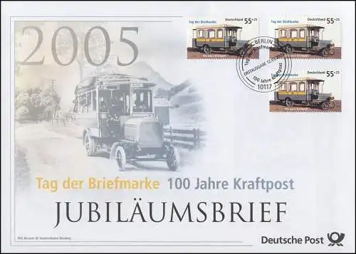 2456 Tag der Briefmarke & 100 Jahre Kraftpost 2005 - Jubiläumsbrief