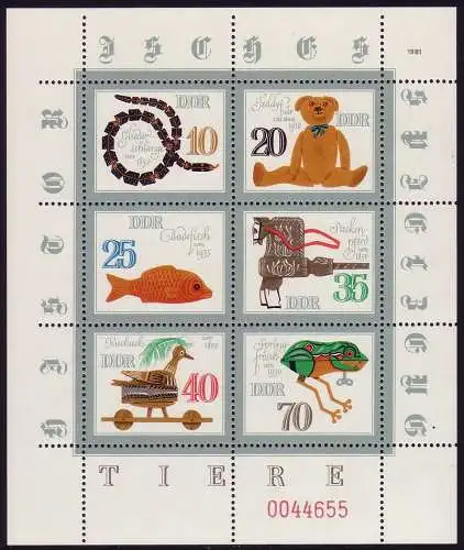 2661-2666 Petits arcs de jouet: gauche et en haut non décantés, LZ 10, **