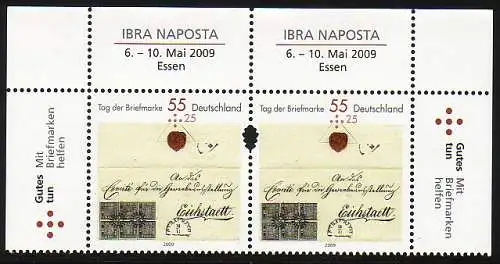 2735Sr+Sl Tag der Briefmarke 2009 - OR-Paar, ** postfrisch