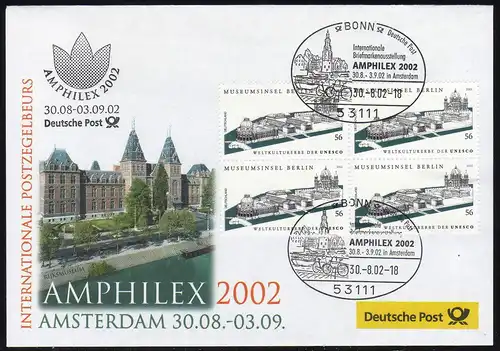 Ausstellungsbeleg Nr. 72 AMPHILEX Amsterdem 2002, SSt Bonn 30.8.02