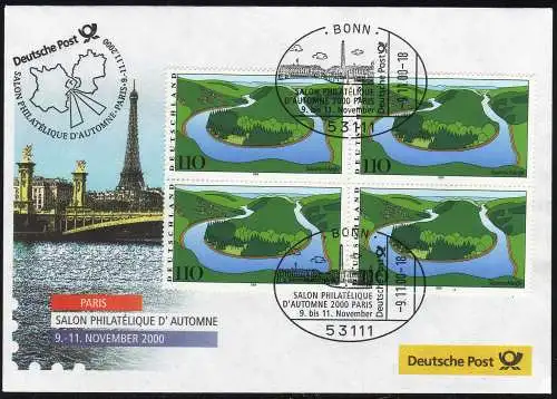 Document d'exposition no 56 SALON PHILATELIQUE Paris 2000, SSt Bonn 9.11.00