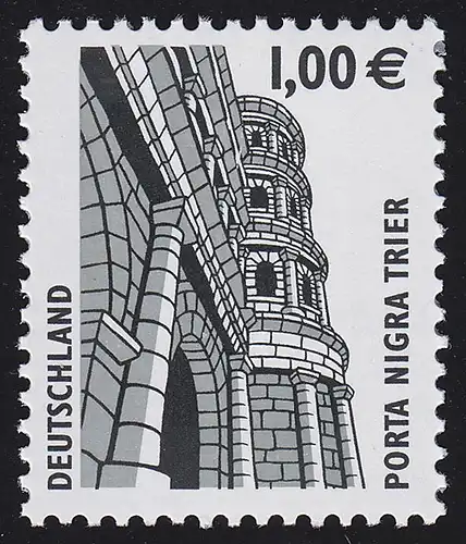 2301 SWK Euro 1,00 Einzelmarke mit UNGERADER Nr. in schwarz statt grau, **