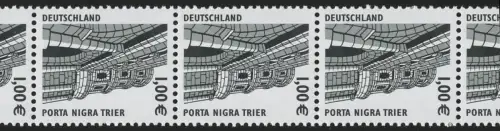 2301 SWK Euro 1,00 schwarze Nr. - 11er-Streifen + Naht, postfrisch **