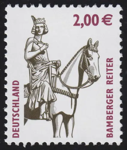 2314 SWK Euro 2,00 Marke mit SCHWARZER, gerader Nr.  **