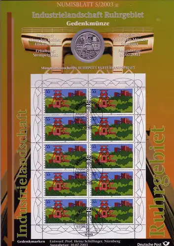 2355 Industrielandschaft Ruhrgebiet - Numisblatt 5/2003