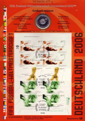 2382ff Coupe du monde de football: lettre de pièce J - Numisblatt 2004