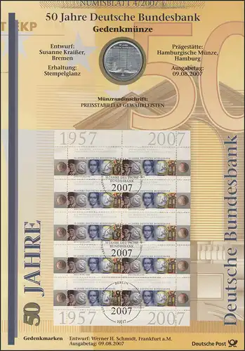 2618 50 Jahre Deutsche Bundesbank - Numisblatt 4/2007