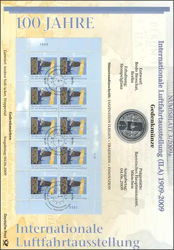 2740 100 ans Exposition aéronautique internationale ILA - Numisblatt 3/2009